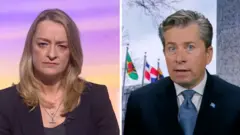 A split image with Laura Kuenssberg on the left and Tom Fletcher on the right