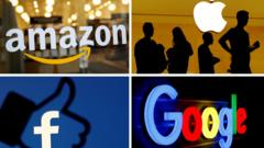 Amazon, Apple, Facebook and Google logos