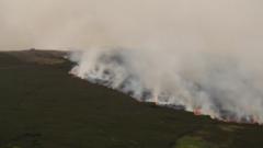 Fires burning on Saddleworth Moor