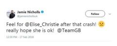 Winter Olympics: Elise Christie taken to hospital after crash in 1500m