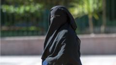 Woman wear niqab for street of Morocco for 2017.