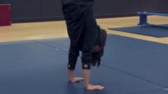 Beth Tweddle doing a handstand