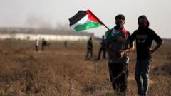 Manifestantes palestinos