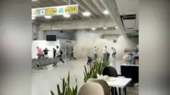 Video captures airport damage during earthquake.
