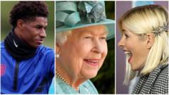 Marcus Rashford, the Queen, Holly Willoughby,