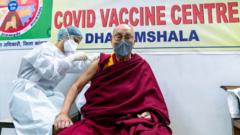 Tibetan spiritual leader the Dalai Lama receives a Covid-19 vaccine in Dharamsala, India, 6 March 2021