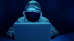 Hacker attacking internet