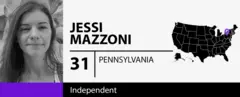 Graphic of independent voter Jessi Mazzoni, 31, from Pennsylvania