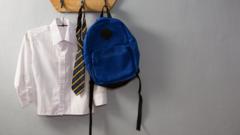 School uniform hanging up.