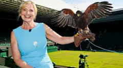 Getty Images Carroll Kirkwood and Hawk Rufus at center court today. 05-July-2017