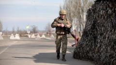 Ukrainian soldier on patrol