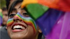 In this file photo taken on June 24, 2018 an Indian supporter of the lesbian, gay, bisexual, transgender (LGBT) community takes part in a pride parade in Chennai.