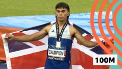Hinchliffe wins UK 100m title