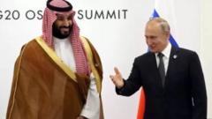 روسی صدر پوتن اور سعودی ولی عہد شہزادہ محمد بن سلمان