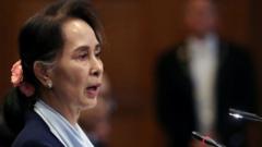 Kiongozi wa Myanmar Aung San Suu Kyi akizungumza katika Mahakama ya Kimataifa ya Haki (ICJ) huko The Hague