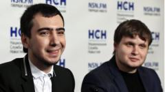 Russian pranksters Vovan (L) and Lexus (R) are known in Russia for targeting Kremlin rivals