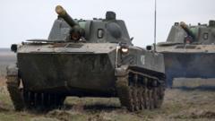 Russian self-propelled guns, Opuk range in Crimea, 19 Mar 21