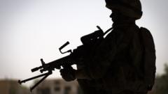 Mali Soldier dey pose with gun