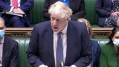 Boris Johnson speaking in Parliament