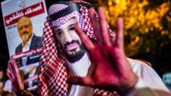 Protester wearing mask of Saudi Crown Prince Mohammed bin Salman (file photo)