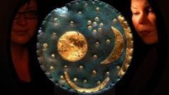Germany - Saxony-Anhalt - Halle: State Museum of Prehistory; reopening after reorganisation; the Nebra sky disk (1600 BC., Bronze Age Unetice culture) (Photo by Schellhorn/ullstein bild via Getty Images)