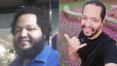 Duas fotos de Danilo: uma em 2017 e outra depois de ter perdido 60kg