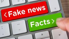 Fake news and Facts keys on a computer keyboard.