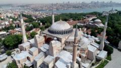 Drone footage of the Hagia Sophia in Istanbul