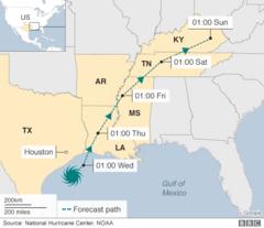 harvey flood map houston