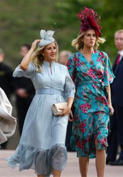 Princess Eugenie wedding in pictures: Splendid hats and gusts of wind ...