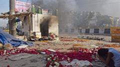 At least two mosques have been vandalised in the clashes