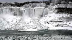 Niagara Falls freezes over