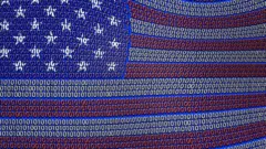 Getty Images A US flag made out of binary code