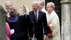지난달 델라웨어 성당에서 미사에 참석한 조 바이든 미국 대통령