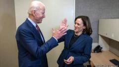 After the announcement, the Biden-Harris campaign released this photo of the two together