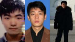 Kim Il, Park Jin Hyok, and Jon Chang Hyok in a three-part composite