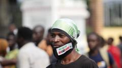A protester in Lagos, Nigeria. Photo: 20 October 2020