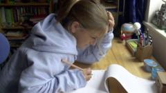 Girl doing homework