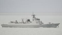 Chinese Navy warship, photographed by the Australian Defence Force