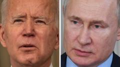 Joe Biden (left) and Vladimir Putin (composite image)
