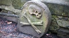 Symbol of Black Death in Greyfriars cemetery, Edinburgh