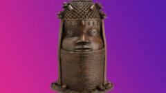 Lost wax cast head of an Oba or king of Benin