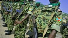 Burundian soldiers in attention