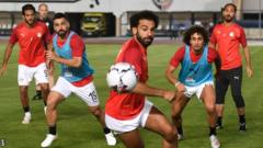 Mohamed Salah training with Egypt