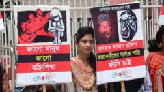 Different organization held a protest rally against the murder of Nusrat Jahan Rafi, a madrasa girl from Feni who was burnt in reprisal after sexual abuse charges against the principal, in Dhaka, Bangladesh, on April 12, 2019