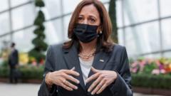 U.S. Vice President Kamala Harris takes questions from reporters as she visits the Flower Dome at Gardens by the Bay, following her foreign policy speech, in Singapore August 24, 2021