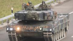 Swiss Army seen in Leopard 2 tank during military exercise