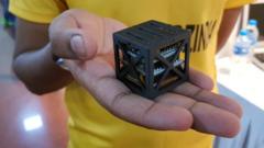 Tiny satellite in a hand