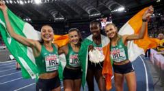 Ireland win silver in women's 4x400m relay