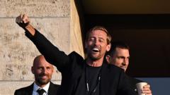 Piers Morgan and Olly Murs cheer England in Euros final